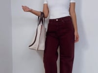 ulla-johnson-the-willow-high-rise-wide-leg-jeans-burgundy-video-Chelsea-london