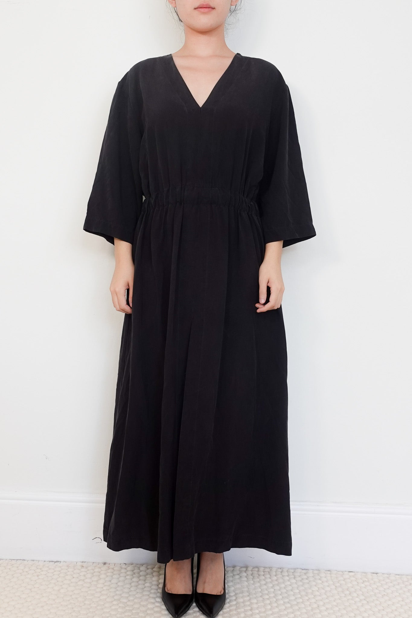 Raey Black Washed Silk Maxi Dress RRP £250 | Authentic Preloved - Reloved Again