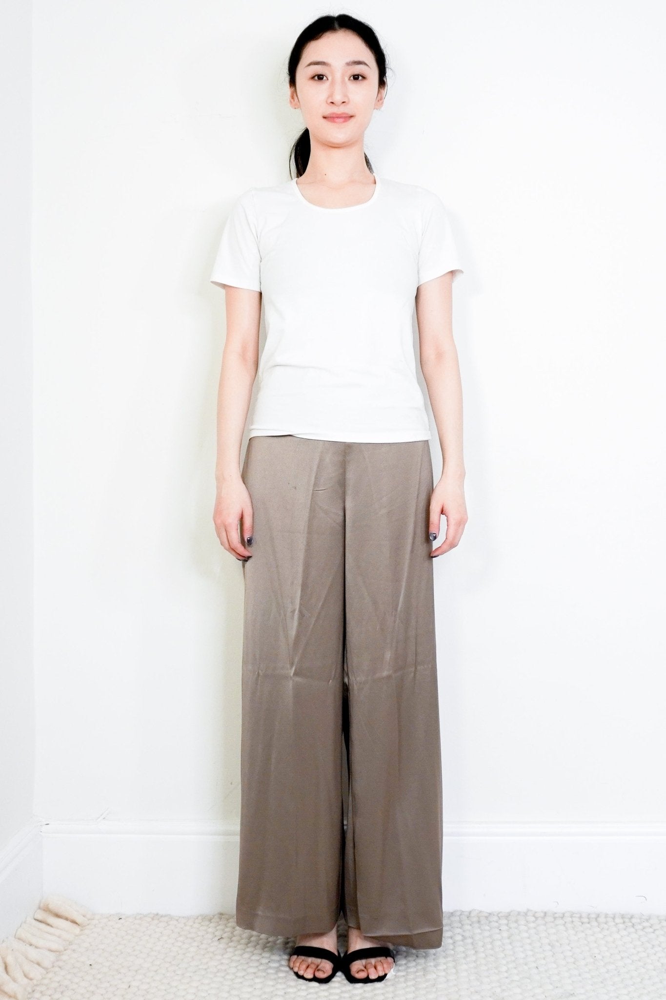Reformation Taupe Satin Trousers RRP £188 | Authentic Preloved - Reloved Again