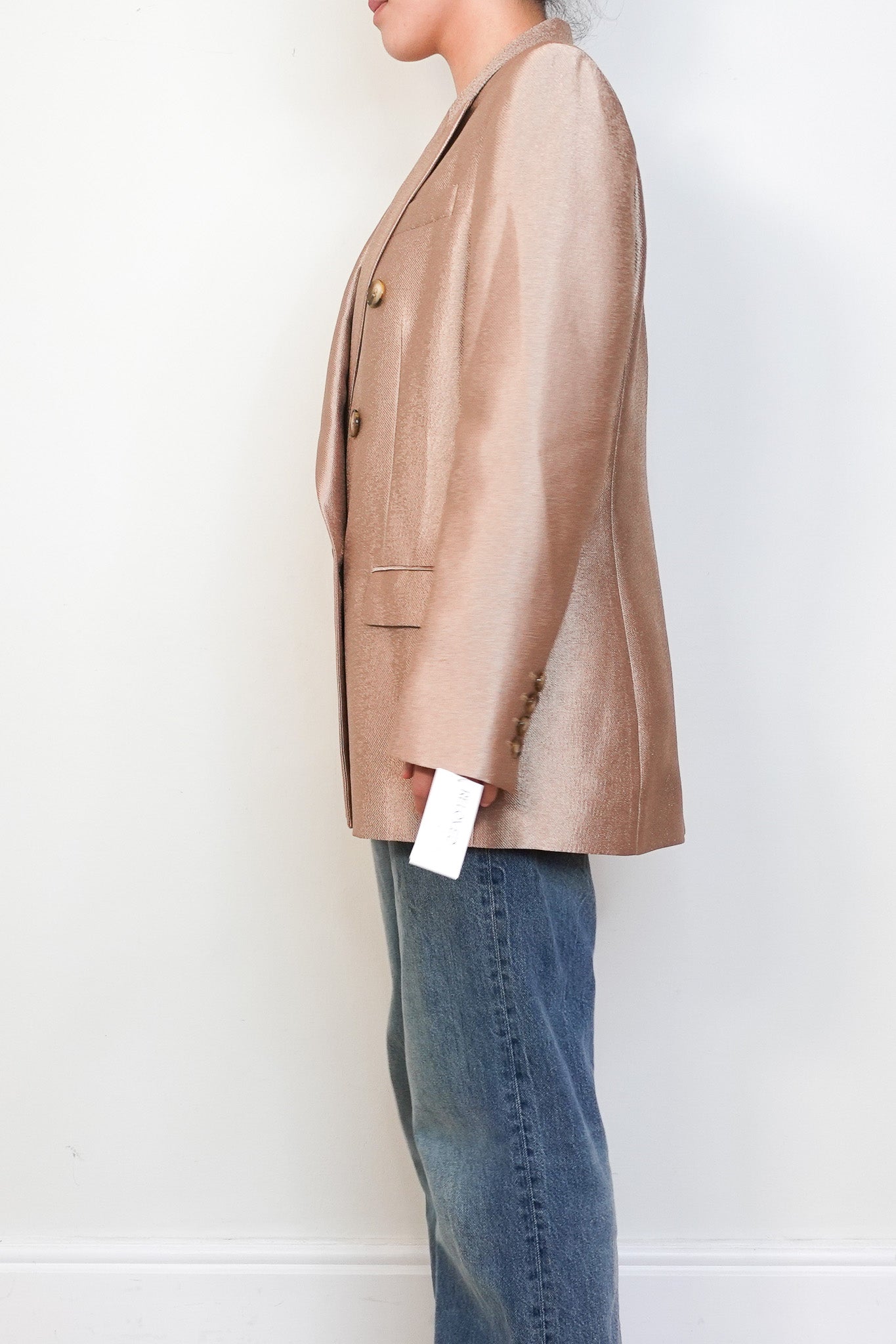 Reiss Gold Double Breasted Blazer RRP £250 | Authentic Preloved - Reloved Again