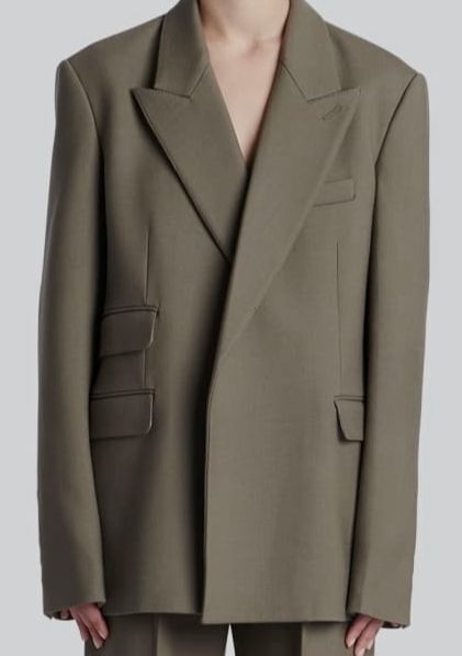 Peter Do Grey Oversized Twill Buttonless Blazer RRP £2200 | Authentic Preloved