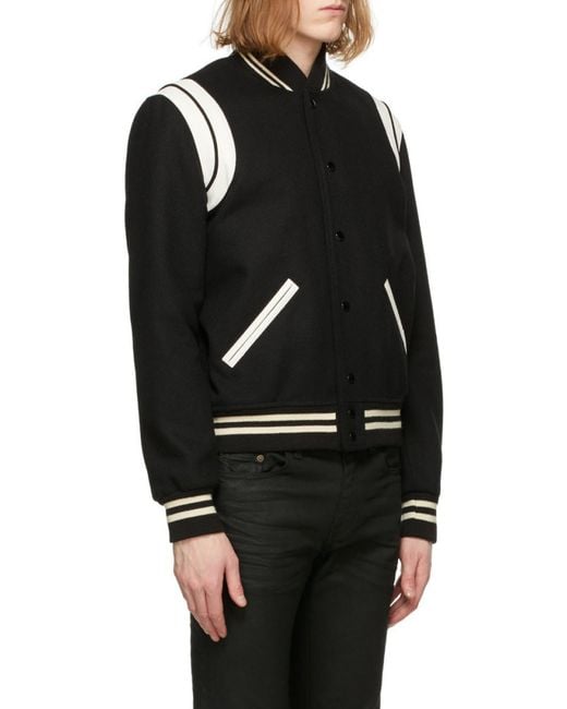 Saint Laurent Black & Ivory Teddy Jacket in Wool RRP (£1200) | Authentic Preloved