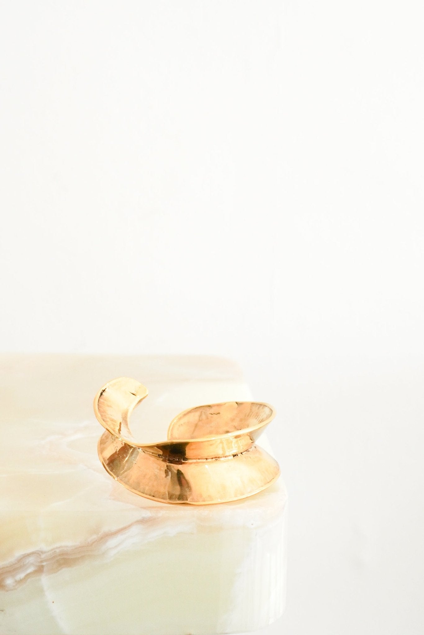 Saint Laurent Gold Plated Sculptured Cuff Bracelet (RRP £595) | Authentic Preloved FINAL SALE - Reloved Again