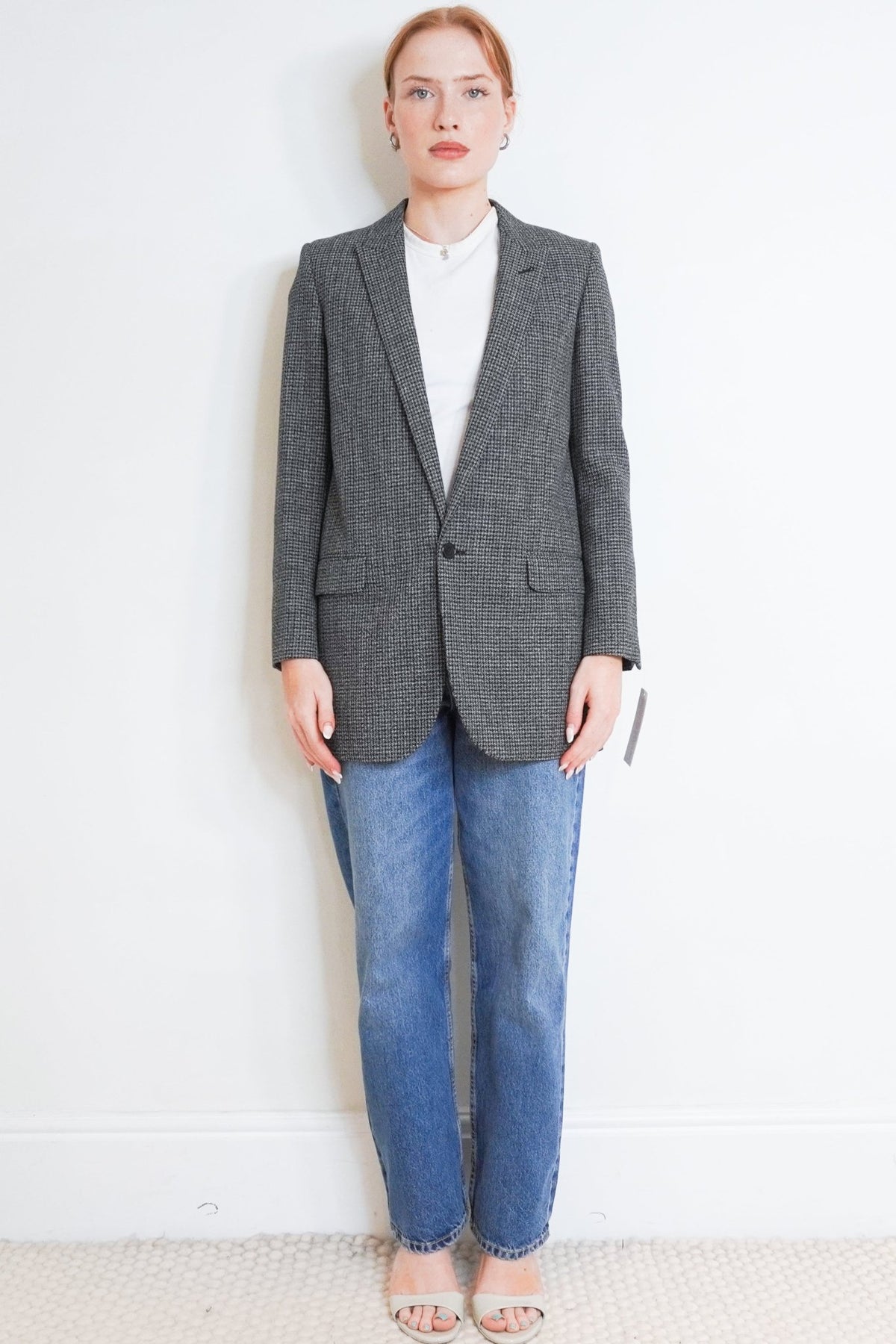 Saint Laurent Houndstooth Wool Plaid Blazer (RRP £2900) | Authentic Preloved - Reloved Again