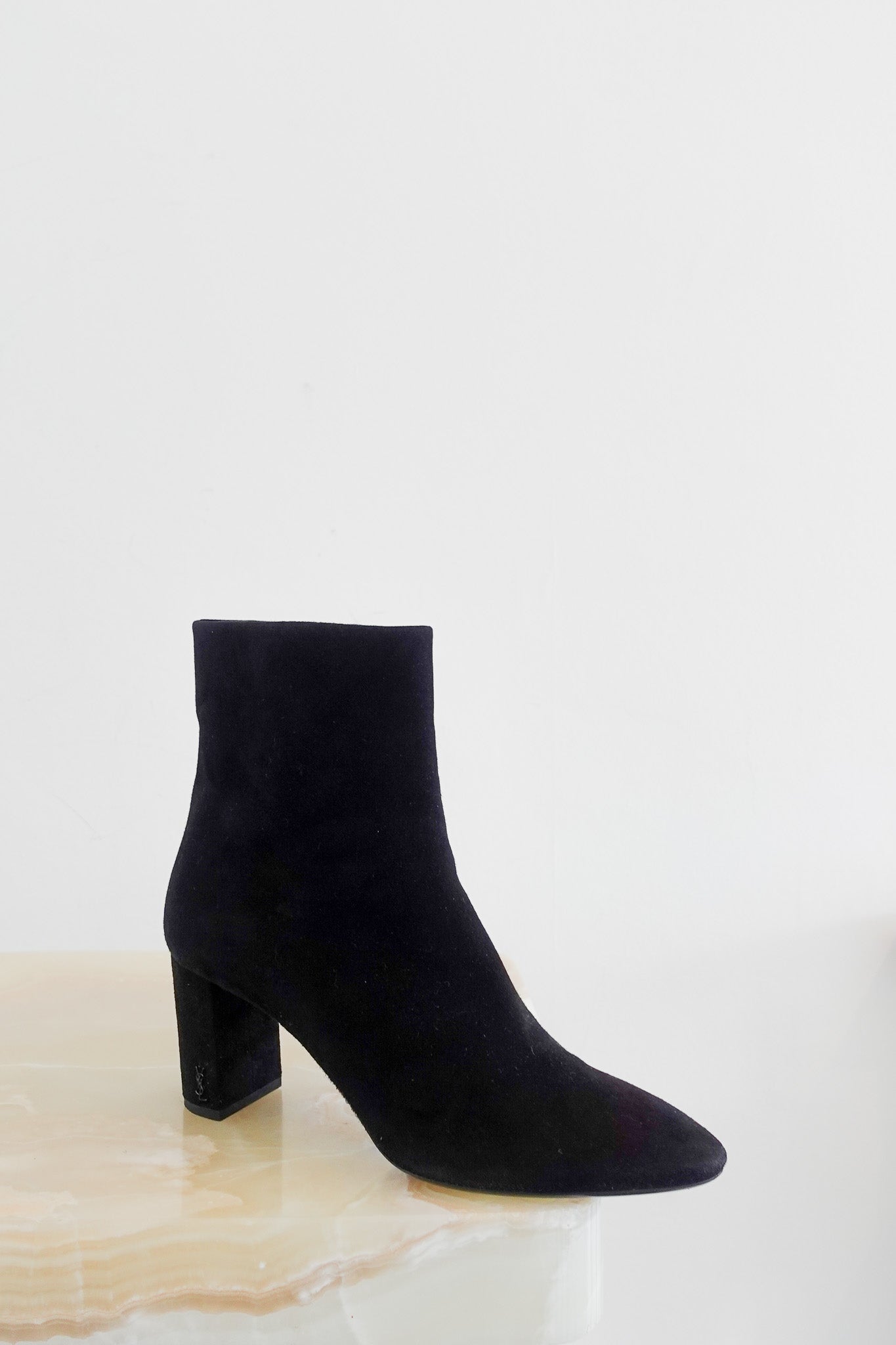 Saint Laurent YSL heeled suede boots RRP £925 | Authentic Preloved - Reloved Again