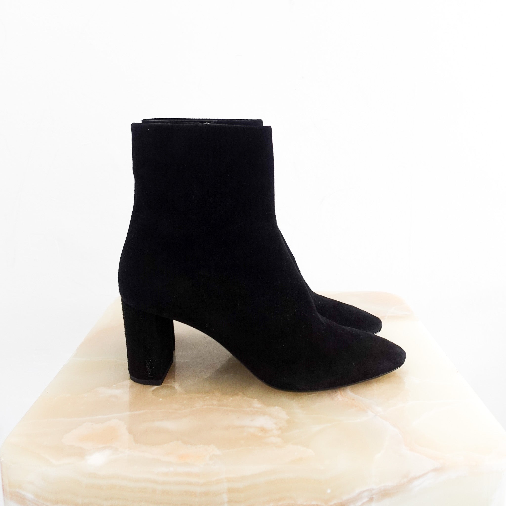 Saint Laurent YSL heeled suede boots RRP £925 | Authentic Preloved - Reloved Again