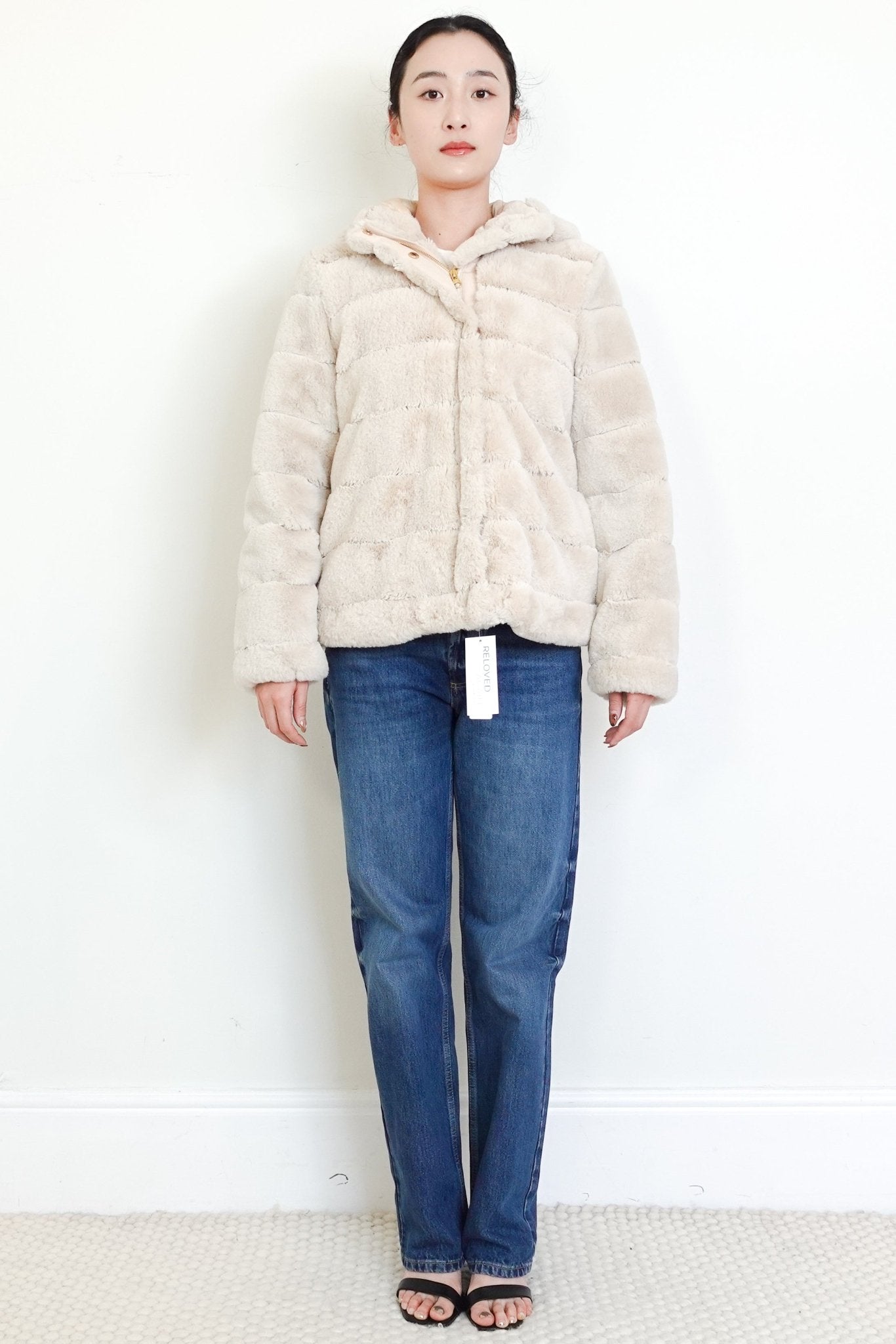 Samsoe and Samsoe Faux Fur Coat with a Hood RRP £340 FINAL SALE | Authentic Preloved - Reloved Again