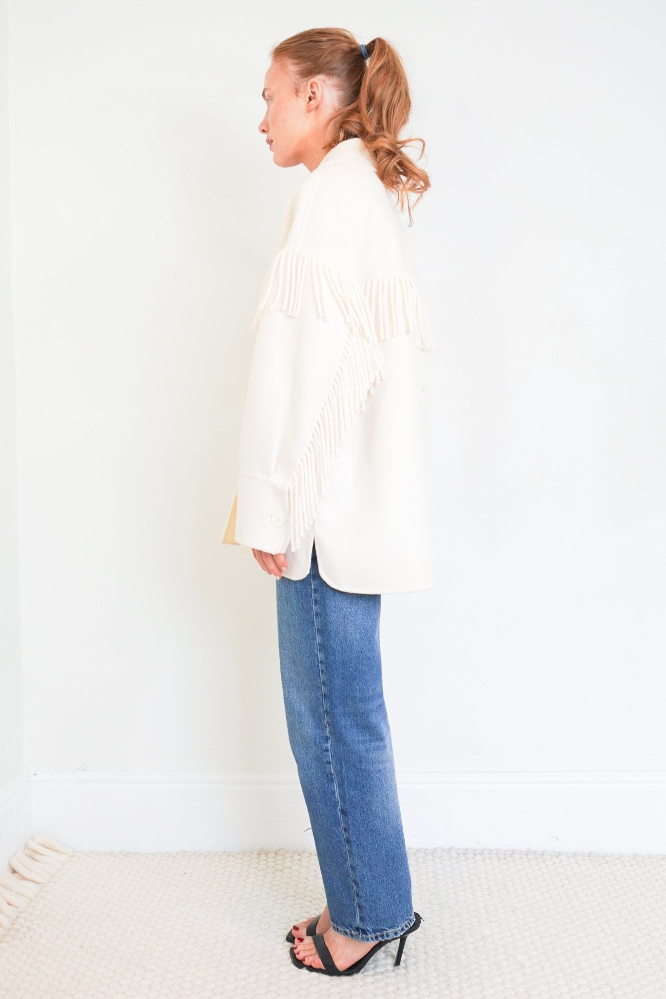 Sandro White Brandon Wool Blend Fringe Jacket RRP £450 | final sale Authentic Preloved - Reloved Again