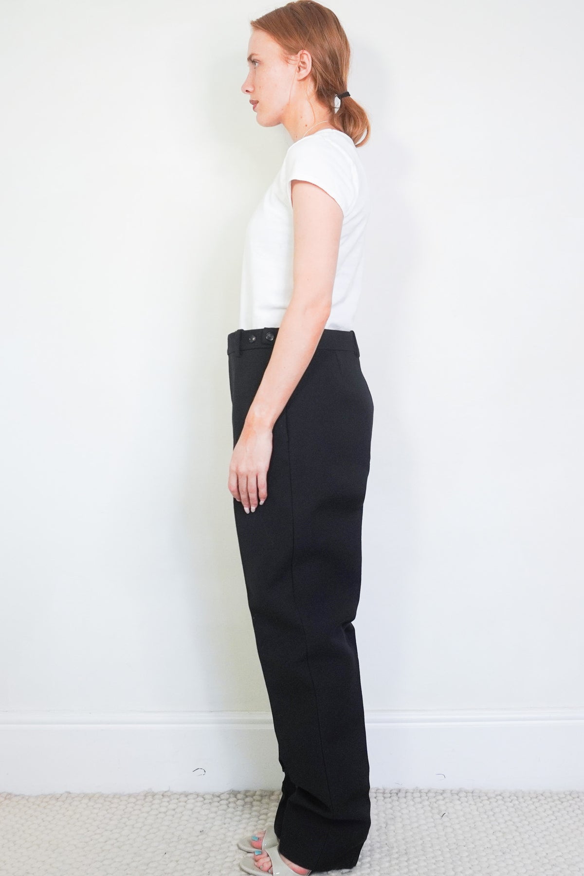 side Bottega Veneta Black Wool Suit Trousers 