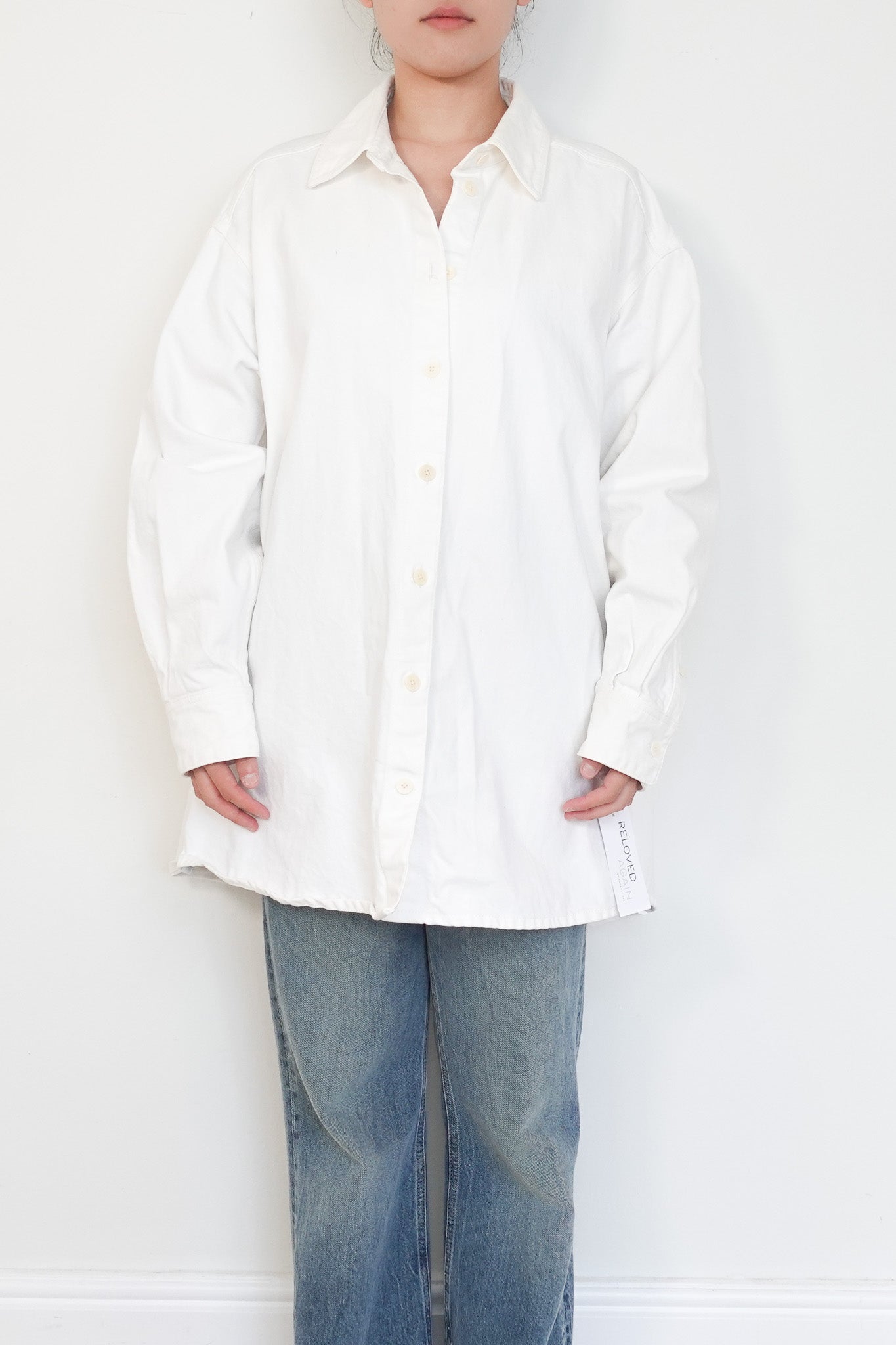 The Row White Oversized Denim Buttoned Shacket RRP £2400 | Authentic Preloved - Reloved Again