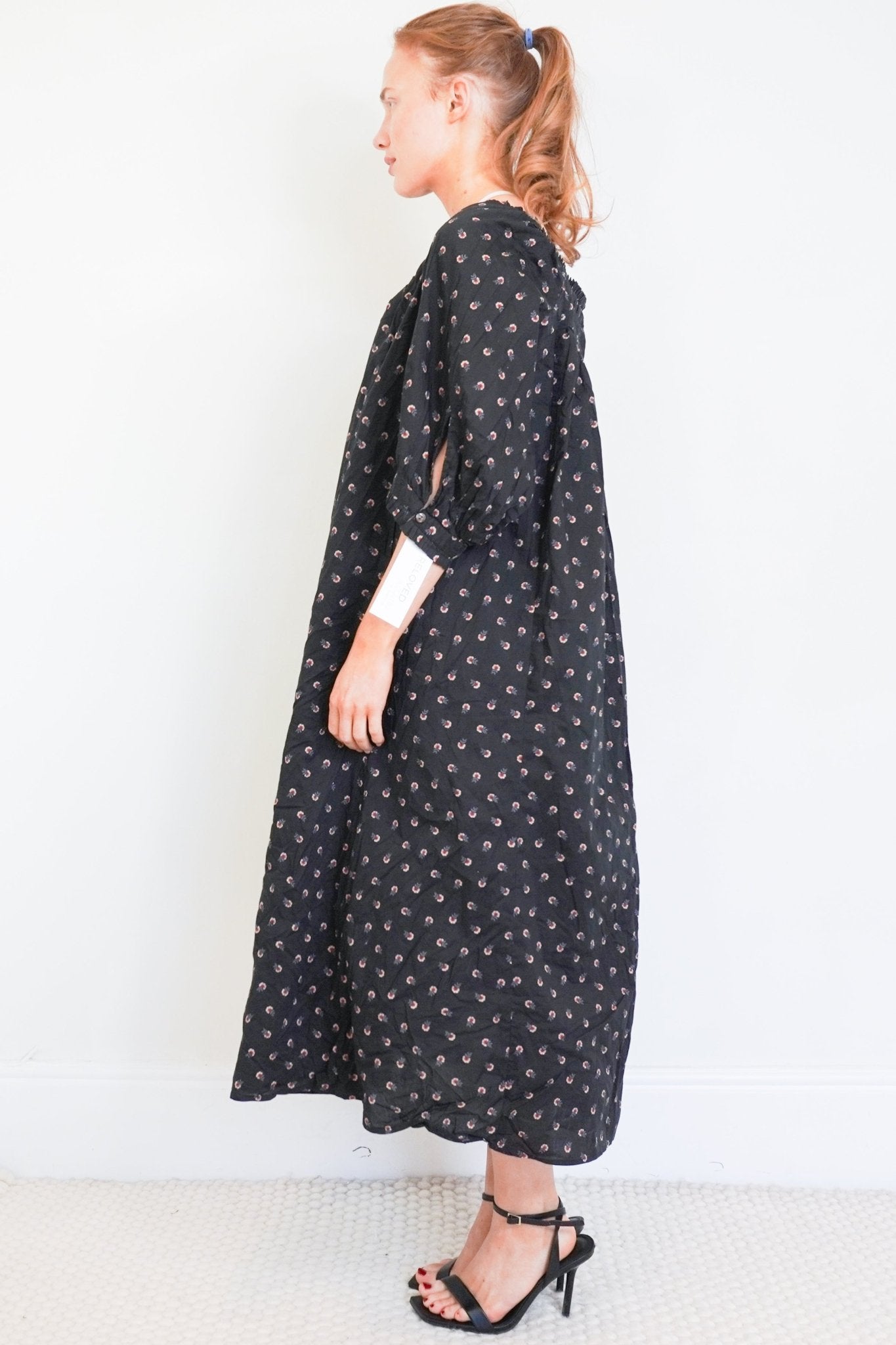 thierry-colson-black-cotton-dress-authentic-preloved-side-picture-Chelsea-London 