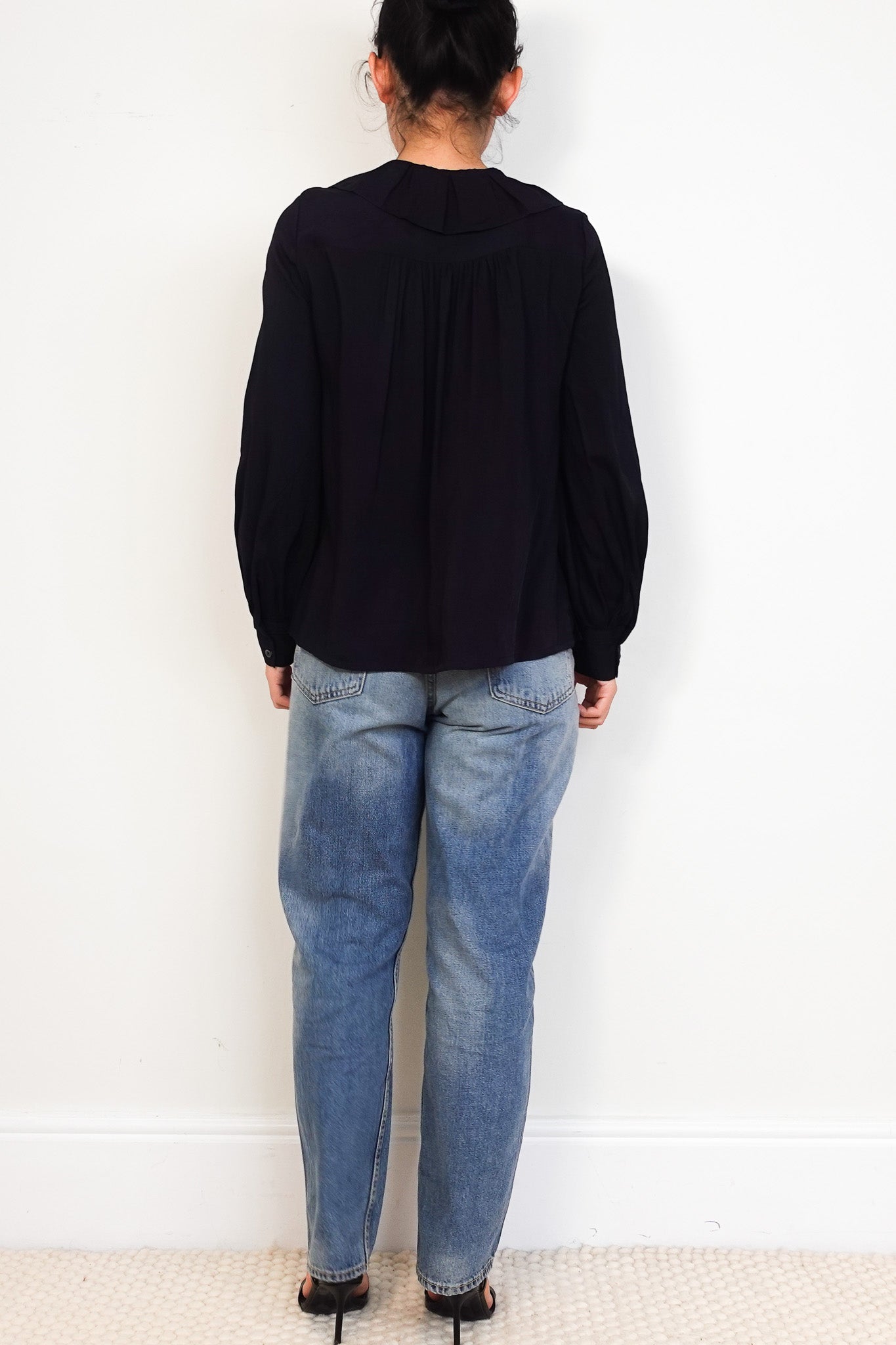 Toast Ruffle Neck Blouse in Black | Authentic Preloved - Reloved Again