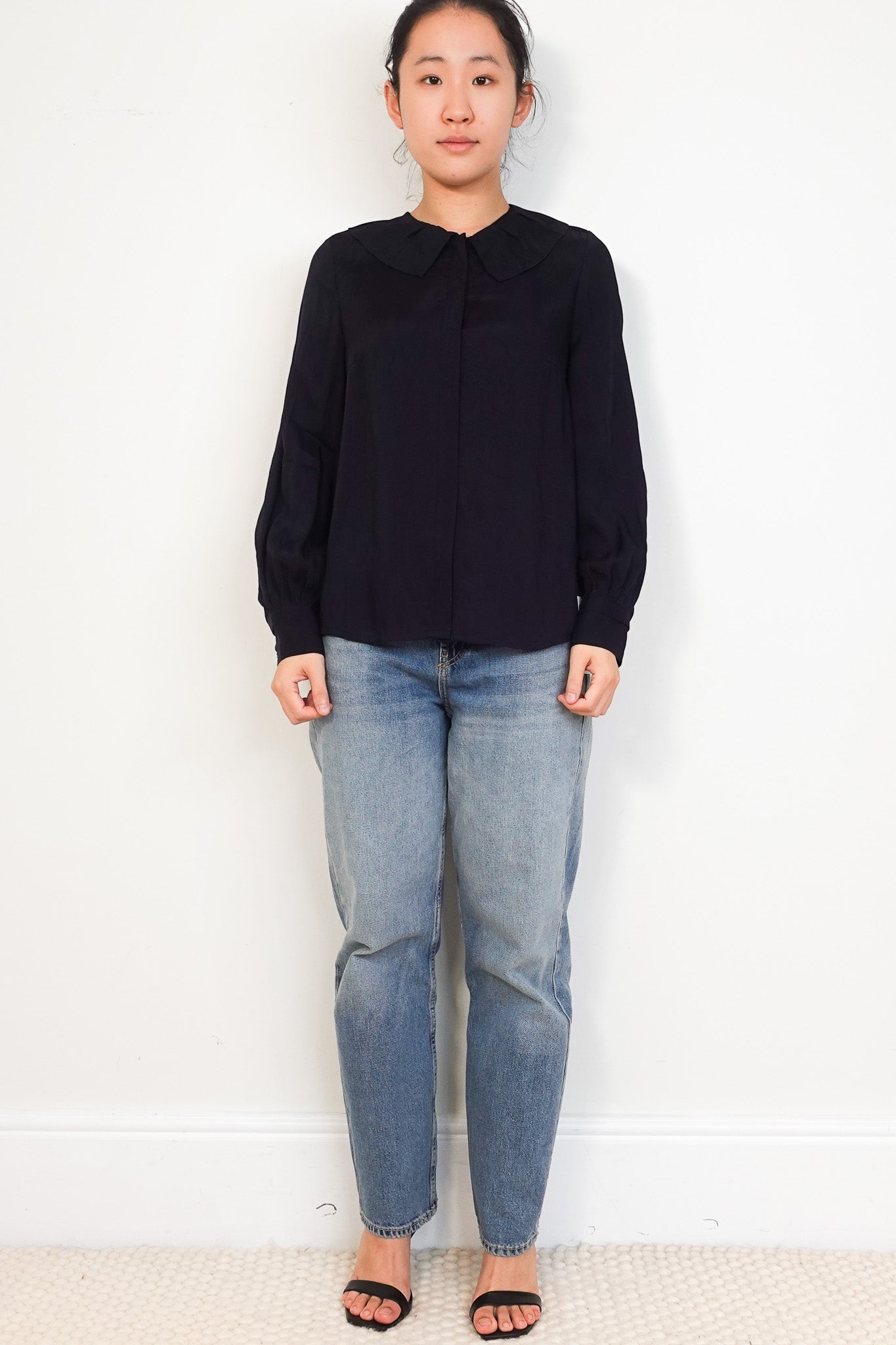 Toast Ruffle Neck Blouse in Black | Authentic Preloved - Reloved Again