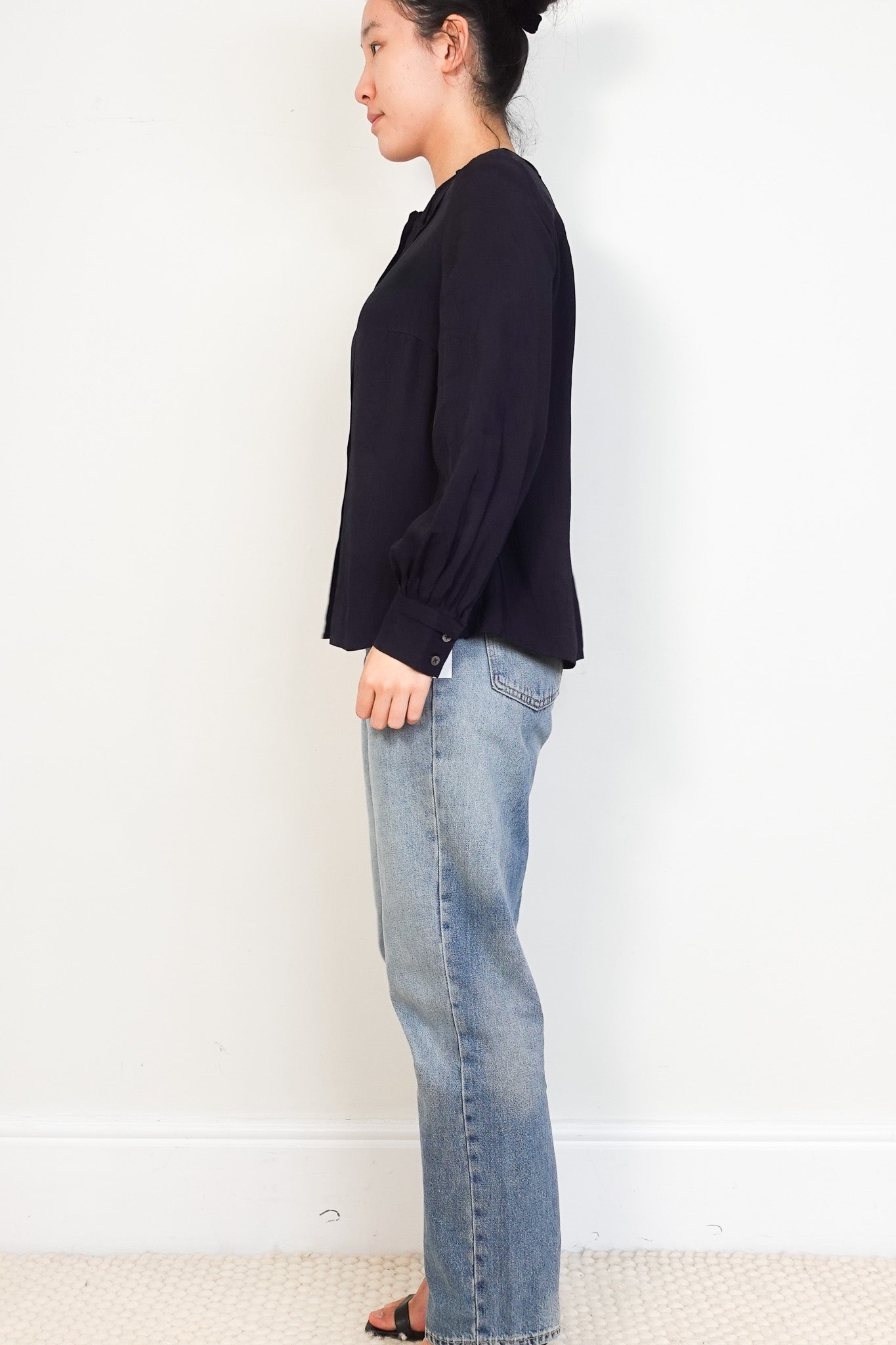 Toast Ruffle Neck Blouse in Black | Authentic Preloved - Reloved Again