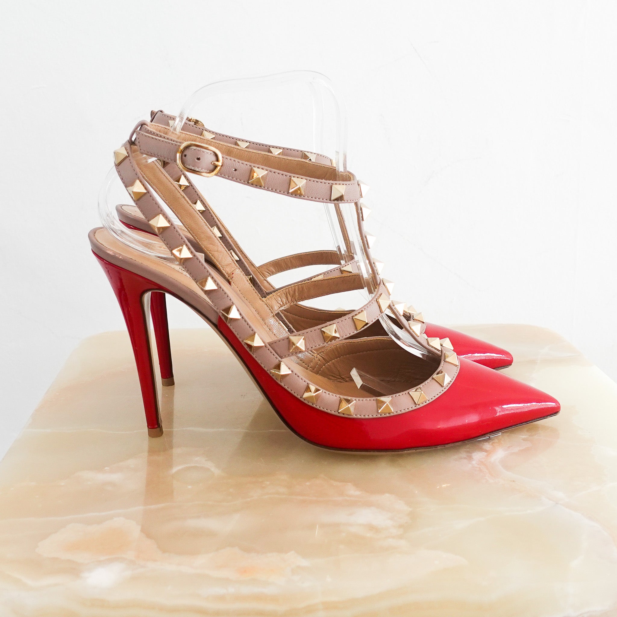 Valentino Rockstud Red Patent Heels RRP £750 | Authentic Preloved - Reloved Again
