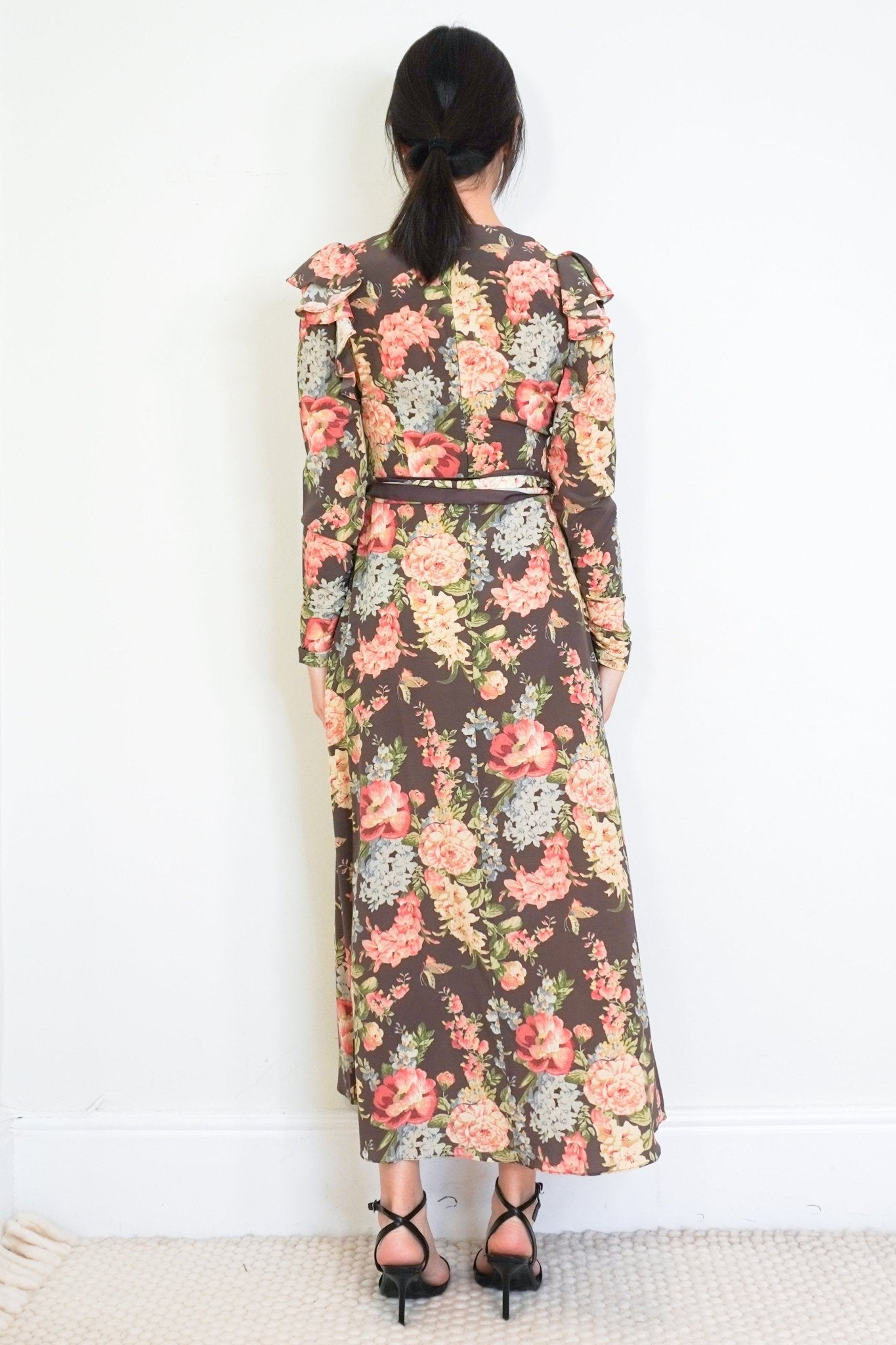 Zimmermann Brown Floral Silk Maxi Dress RRP £850 | Authentic & Preloved - Reloved Again